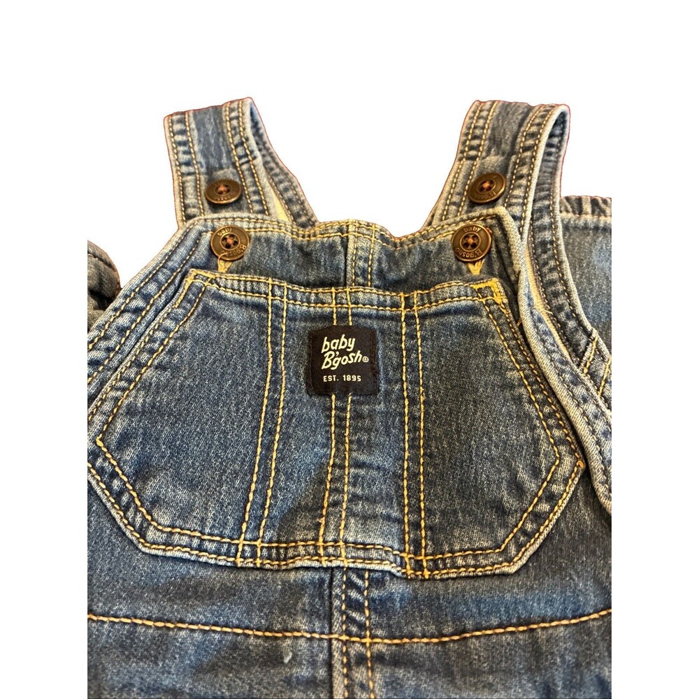 OshKosh baby B'gosh Overalls 18M Blue Denim Vestbak Classic Square Logo Bib
